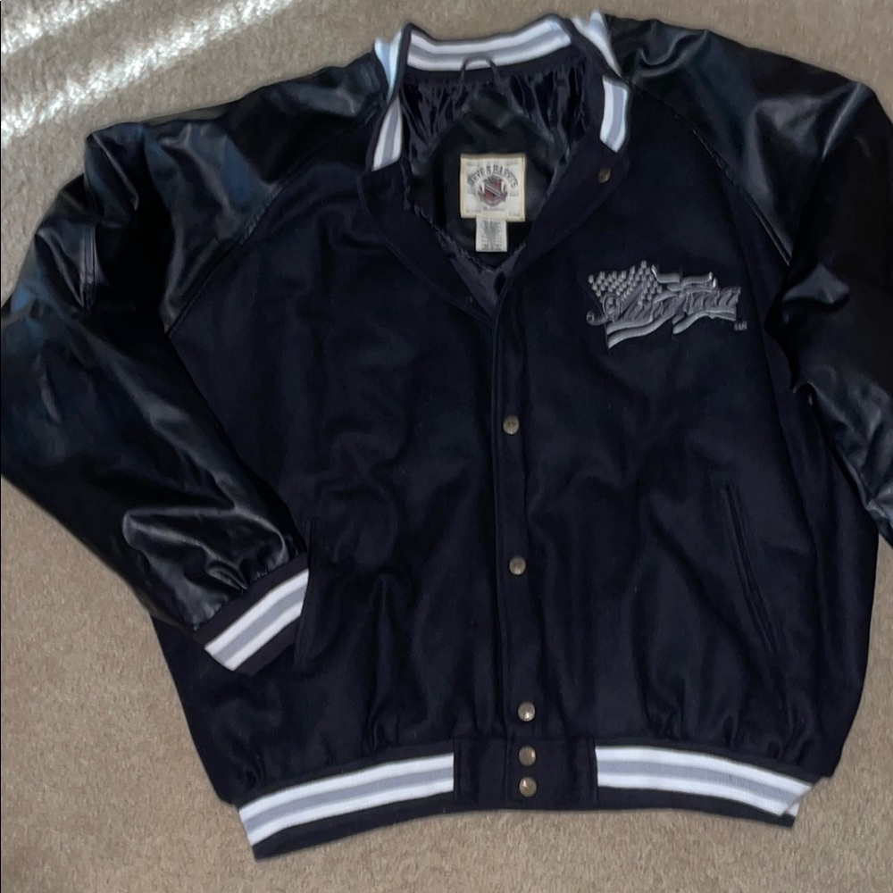 Black Varsity Jacket with White Accents